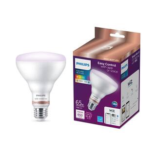 Philips 65-Watt Equivalent BR30 LED Smart Wi-Fi Color Changing Light Bulb Powered by WiZ with Bluetooth (1-Pack) 562728