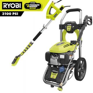 RYOBI 3100 PSI 2.3 GPM Honda Gas Pressure Washer and Extension Pole with Brush RY803023-EP