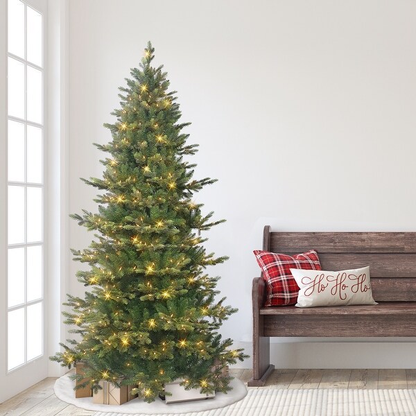 Puleo International 6.5 ft. Prelit Slim Royal Majestic Douglas Fir Downswept Artificial Christmas Tree