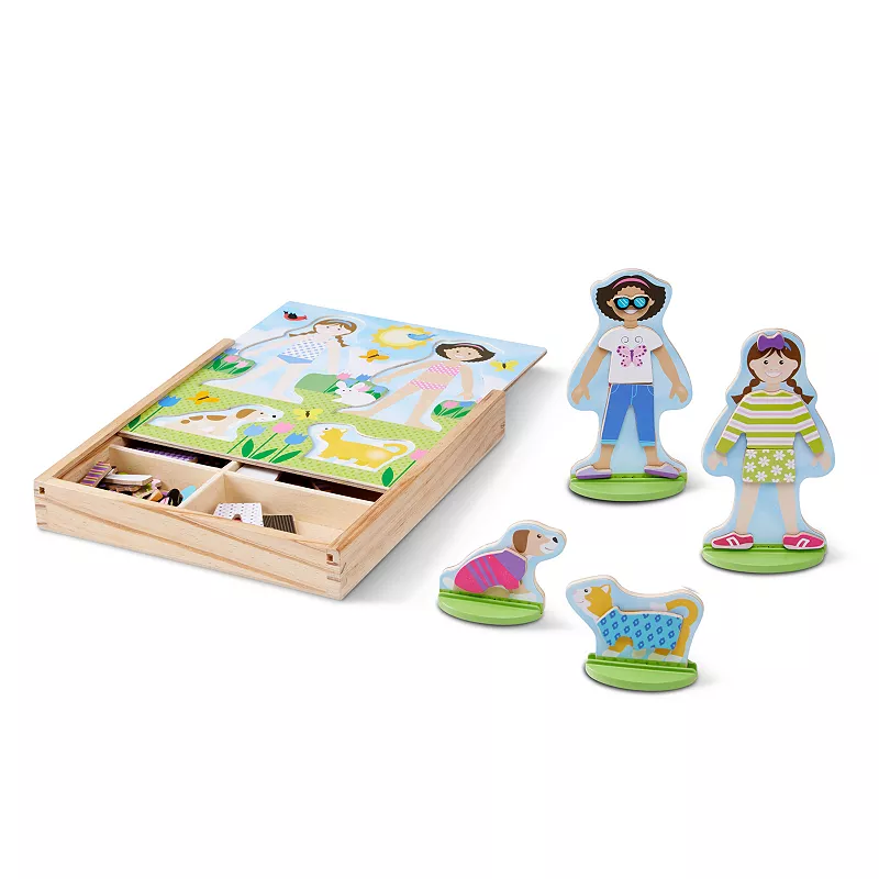 Melissa and Doug Best Friends Magnetic Dress-Up Wooden Dolls Set