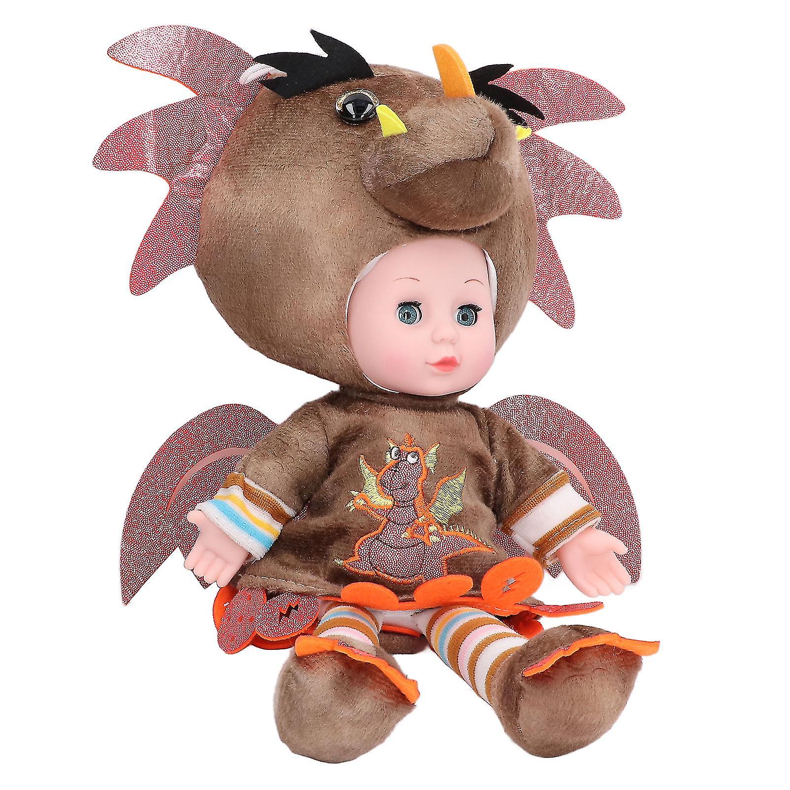 Dinosaur Baby Doll Cute Soft Plush Baby Dinosaur Toy for Girls and Kids 40cm/15.7inCoffee