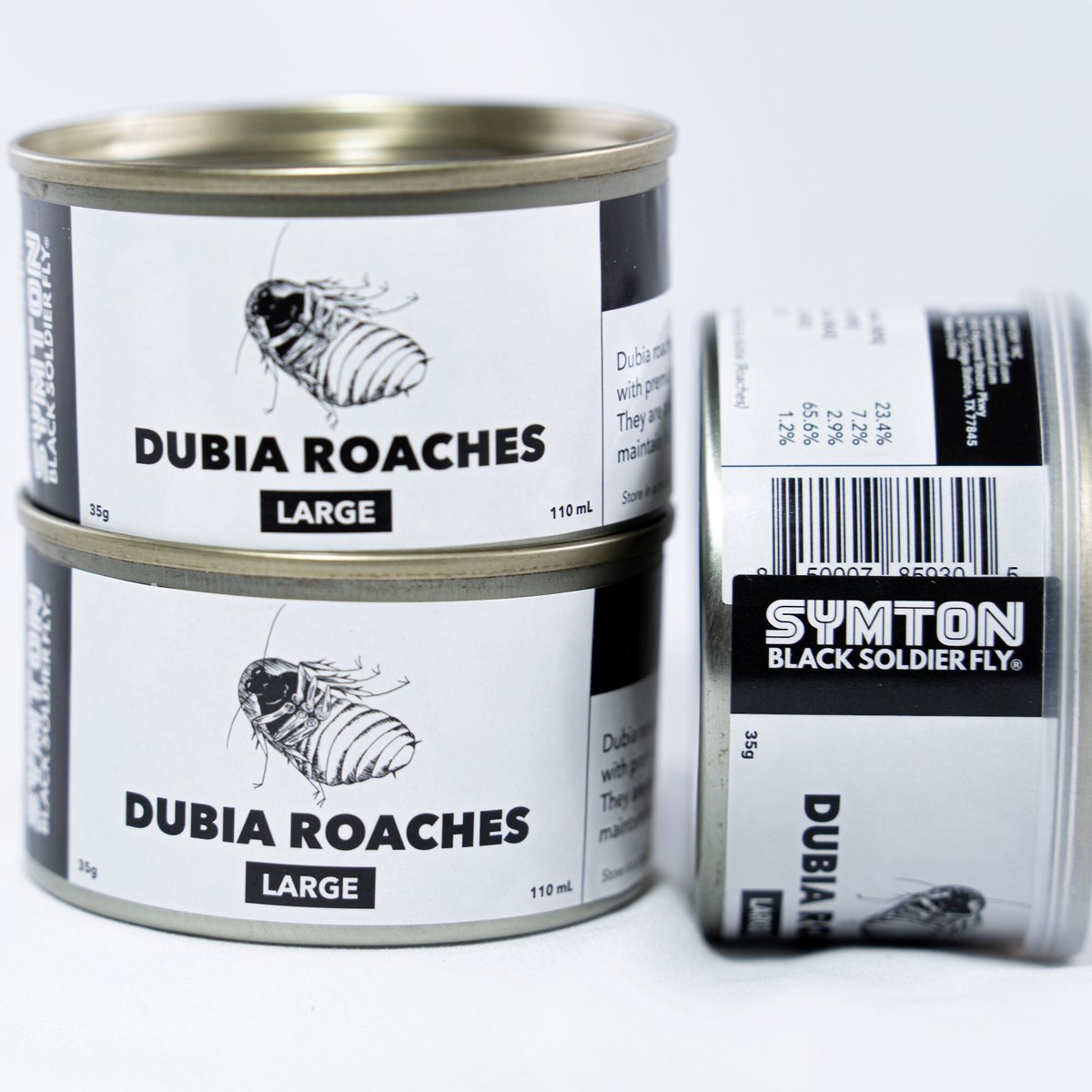 Symton Large Dubia Roaches Canned Reptile Food， 35-g， count of 3