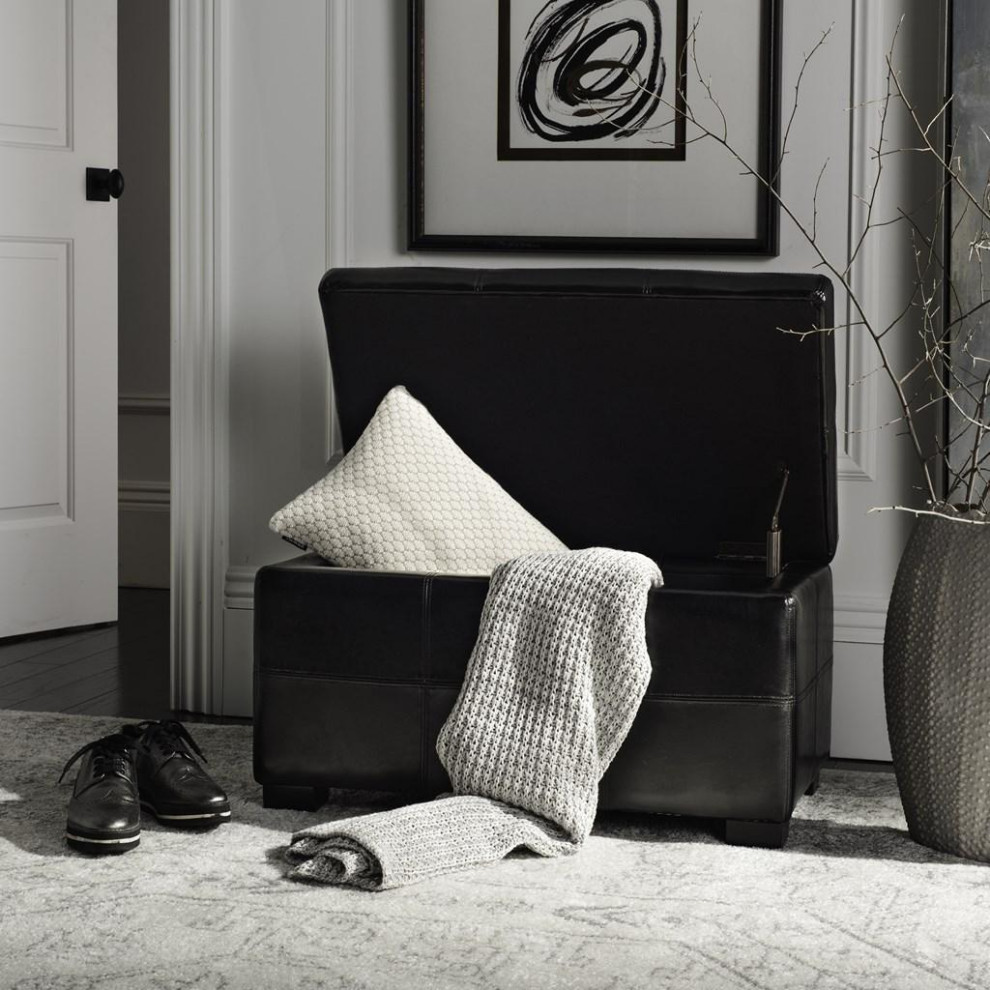 Leena Storage Bench Small Black   Modern   Accent Chests And Cabinets   by Virgil Stanis Design  Houzz