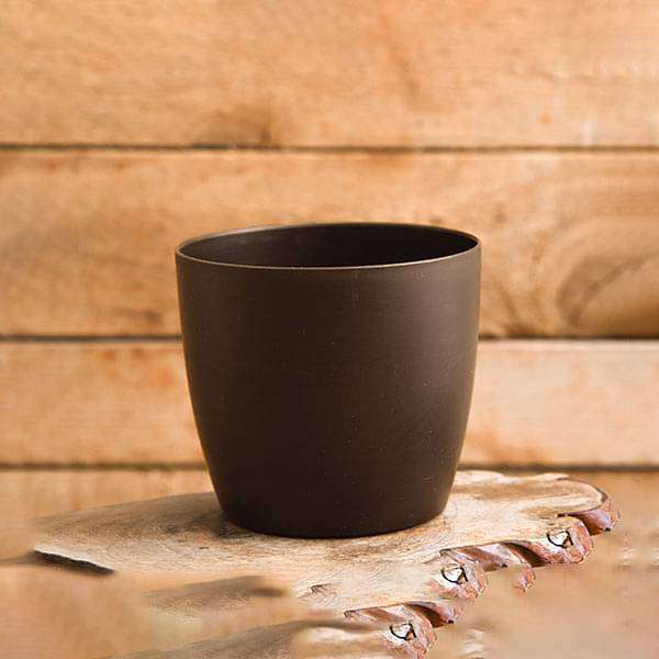 5.3 inch (13 cm) Ronda No. 1412 Round Plastic Planter (Coffee Color) (set of 6)