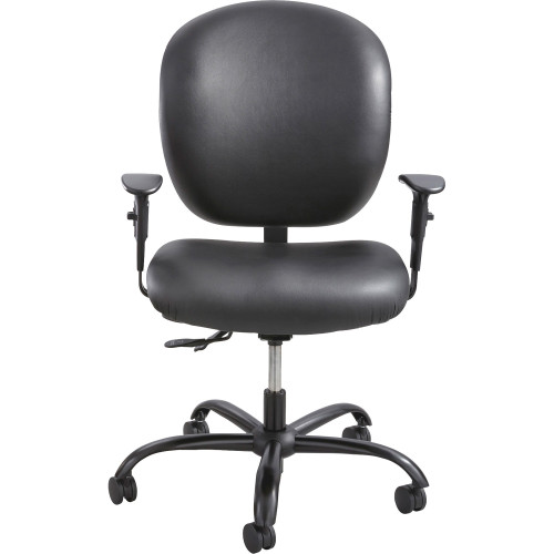 Safco Alday Intensive-Use Chair， Supports up to 500 lbs.， Black Seat/Black Back， Black Base (3391BV)