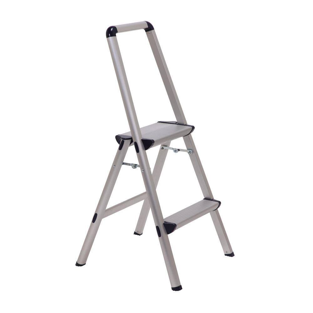 XTEND+CLIMB Ultra 2-Step Light Weight Aluminum Stool Folding Step Stool with Handle Type II 225 lbs. Duty Rating FT-2