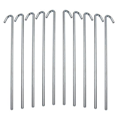 Ram-Pro 40-Piece Tent Garden Stakes Heavy Duty, Galvanized Steel Pegs Rust-Free Garden Edging Fence Hook, Landscape Pins | for Outdoor Camping, Soil Patio Gardening, & Canopies (9")