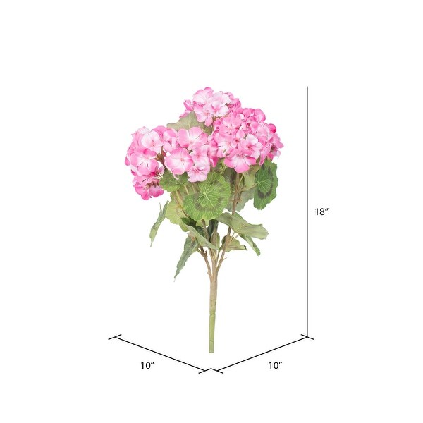 Vickerman 18 Artificial Light Pink Geranium Bush，4 Pack