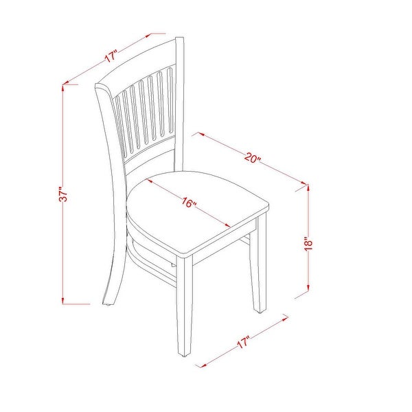 Wood Dining Set - a Square Kitchen Table and Dining Room Chairs Set - Oak Finish (Seat's Type Options)