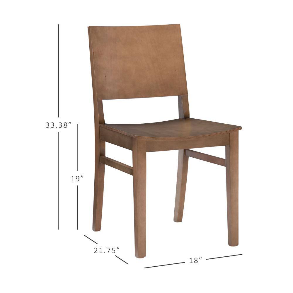 Linon Home Decor Parker Natural Wood Back and Seat Dining Chair (Set of 2) THDAC3748