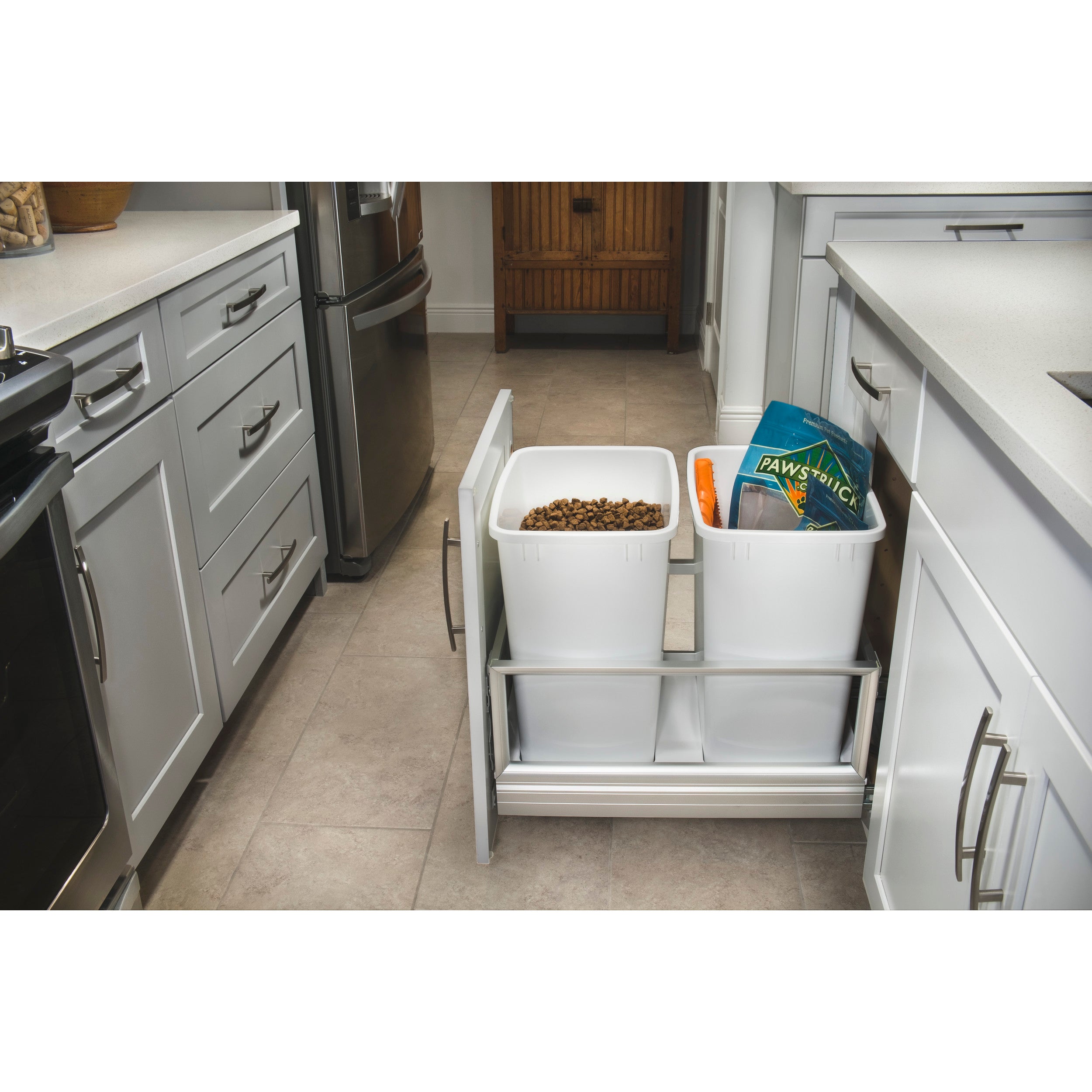 Rev-A-Shelf 5149-18DM-211 Double 35 Qt Pullout Cabinet Trash Can w/ Rev-A-Motion