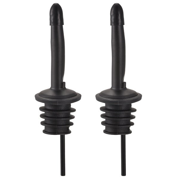 2pcs Stainless Steel Liquor Pourer Flow Wine Bottle Pour Spout - Black Sand