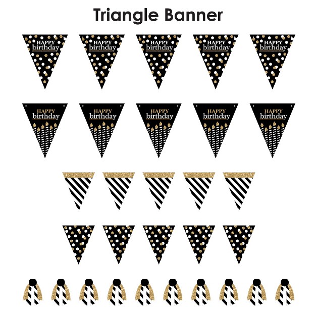 Big Dot Of Happiness Adult Happy Birthday Gold Diy Birthday Party Pennant Garland Decoration Triangle Banner 30 Pieces