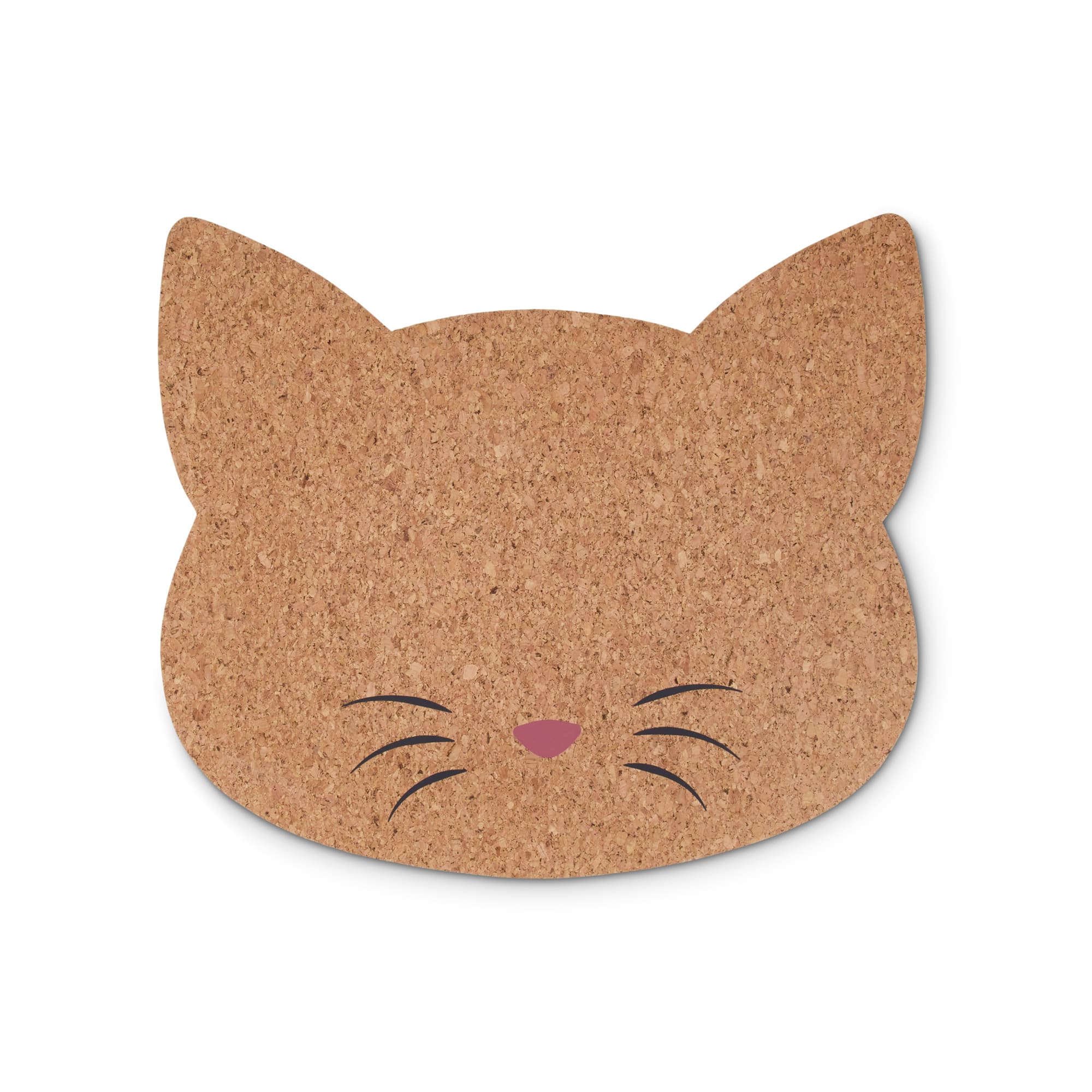 Harmony Cat-Shaped Cork Placemat for Cats， 17.75