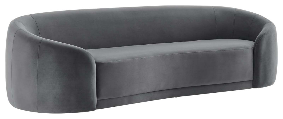 Contessa Performance Velvet Sofa  Gray   Transitional   Sofas   by Homesquare  Houzz