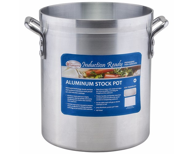 Winco Induction Ready Aluminum Stock Pots With Stainless Steel Bottom