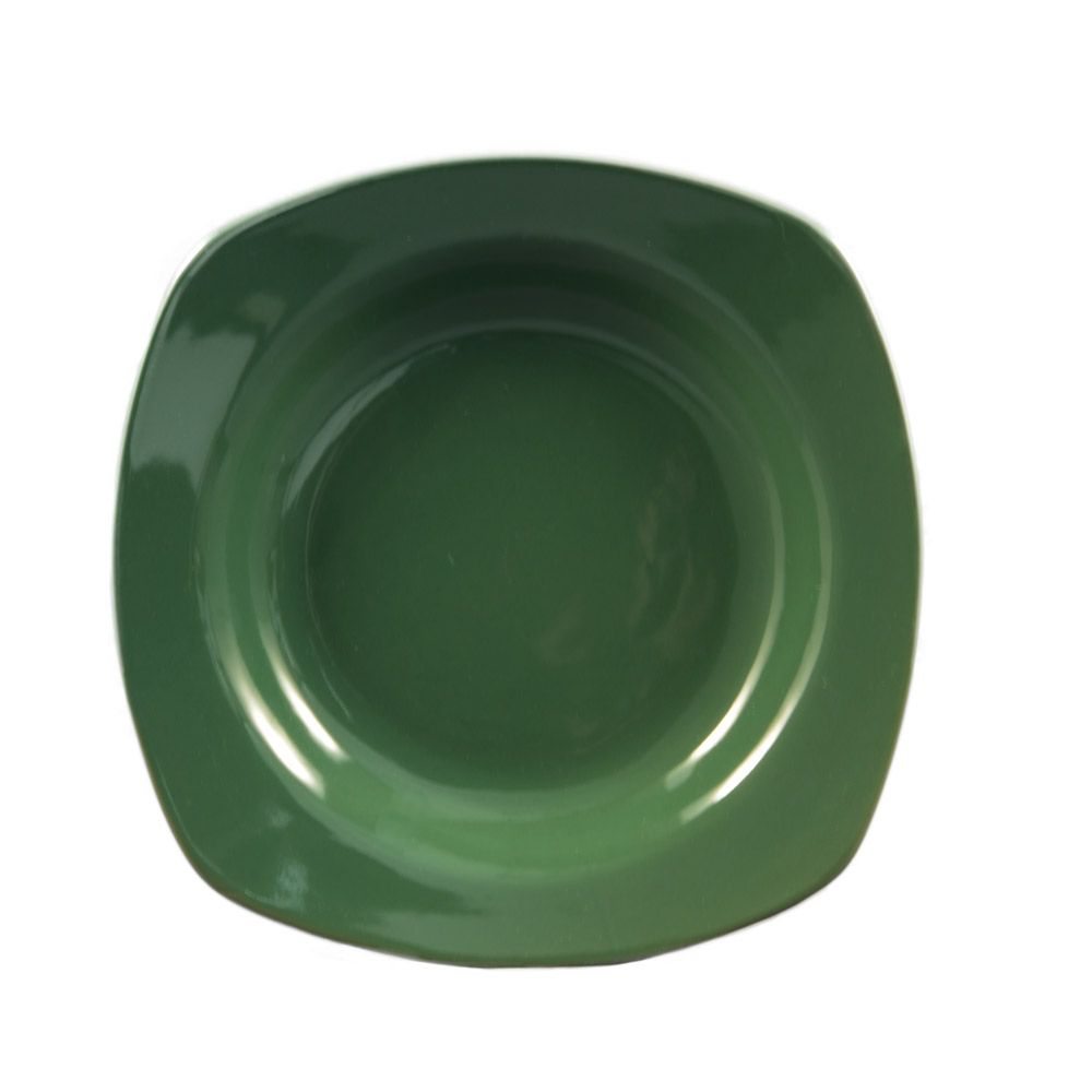 Festiware， Square Pasta Bowl Green 22 Oz. 11-1/2W X 11-1/2LX 2H， Stoneware， Green