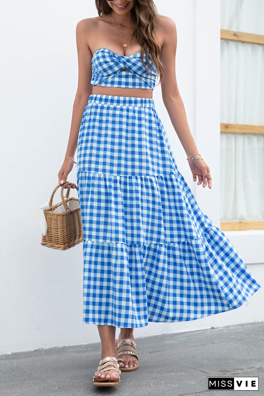 Plaid Beach Skirt Wholesale