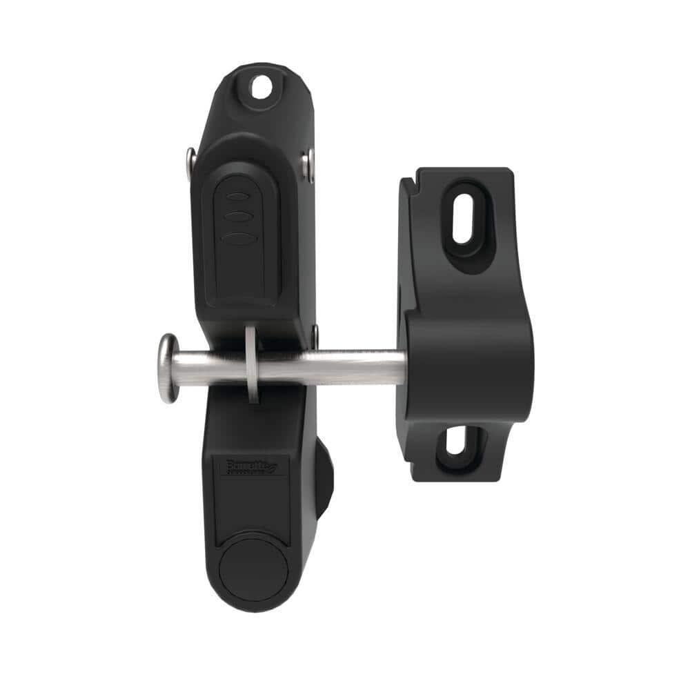 Barrette Outdoor Living 3.312 in. x 5.187 in. Black Fence Gate 1-Sided Gravity Latch (1-Pack ) 73050190