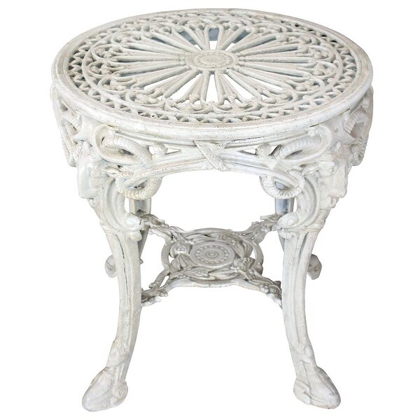 Design Toscano Offwhite Cast Iron Victorian Garden Table