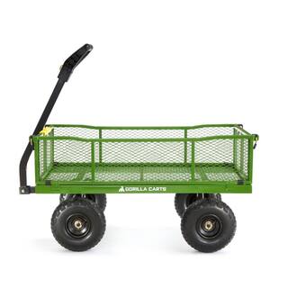 GORILLA CARTS 4 cu. ft. Metal Garden Utility Cart GCG-2140