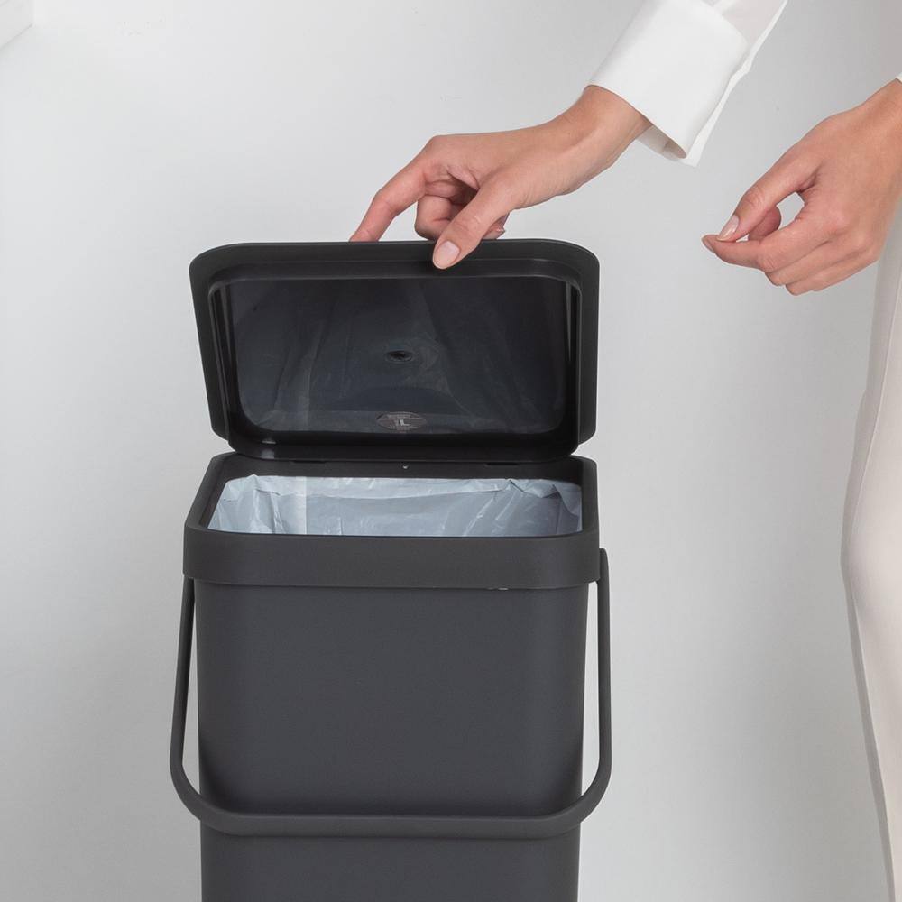 Brabantia Sort  Go 10.6 Gallon (40L) Plastic Recycle Bin in Gray 251047