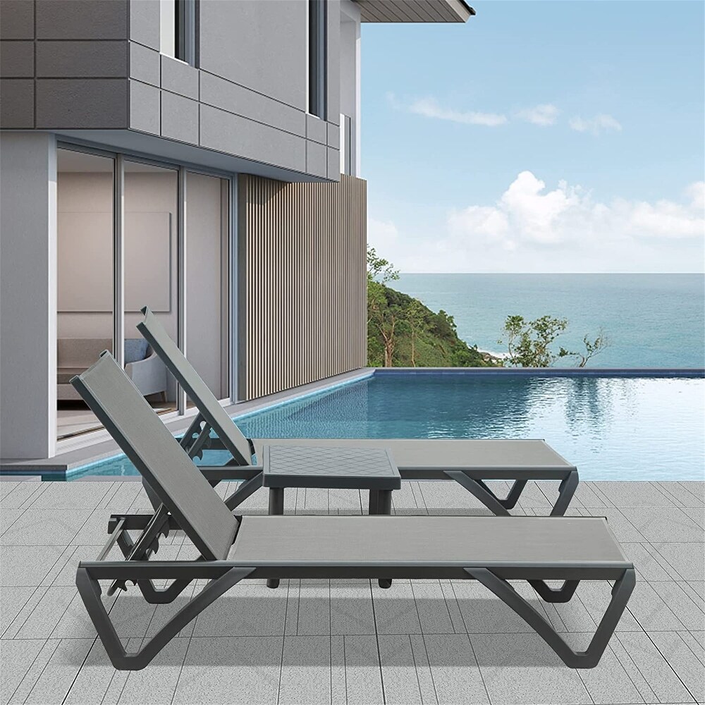 Patio Chaise Lounge Chair Set of 3