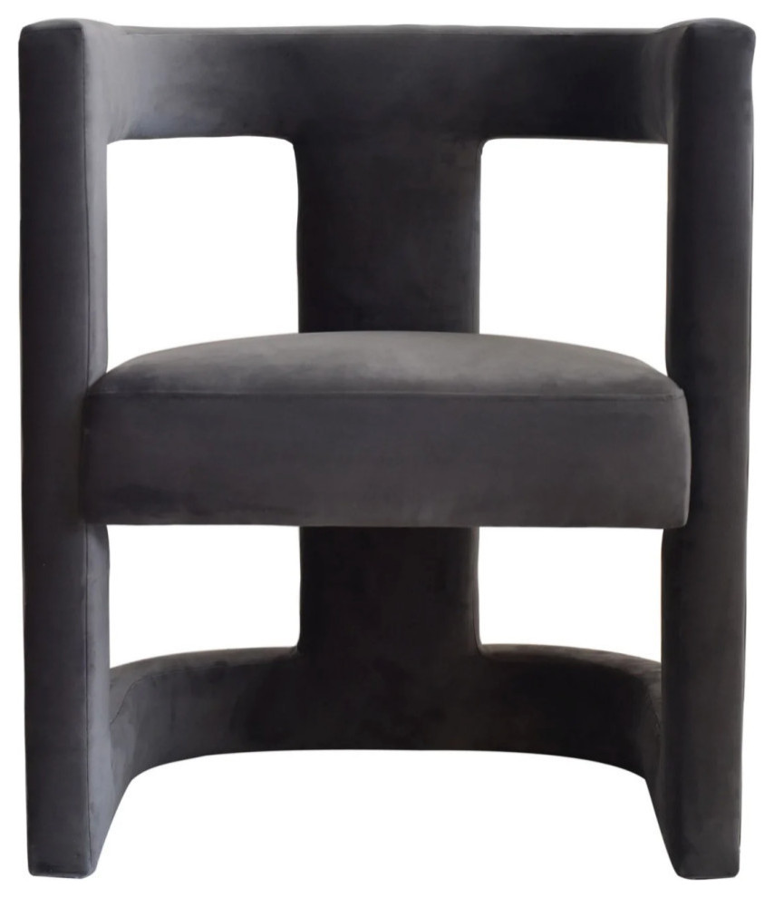 Joseph Dark Gray Fabic Accent Chair   Contemporary   Armchairs And Accent Chairs   by Rustic Home Furniture Deco  Houzz