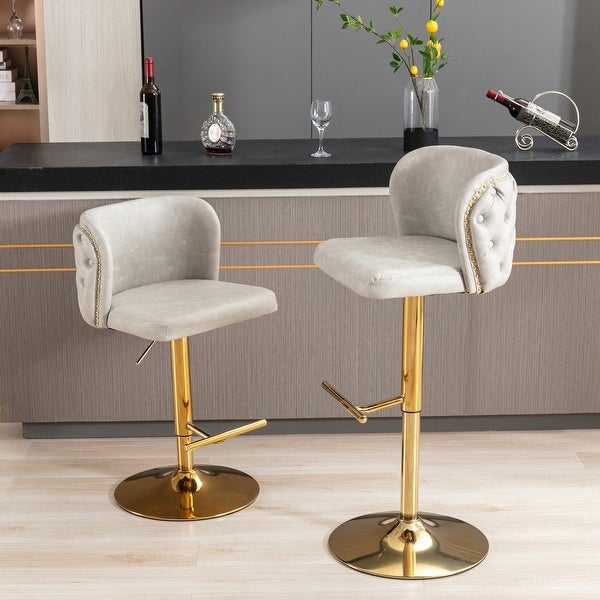 Swivel Barstools Adjusatble Seat Height for Home Pub Set of 2