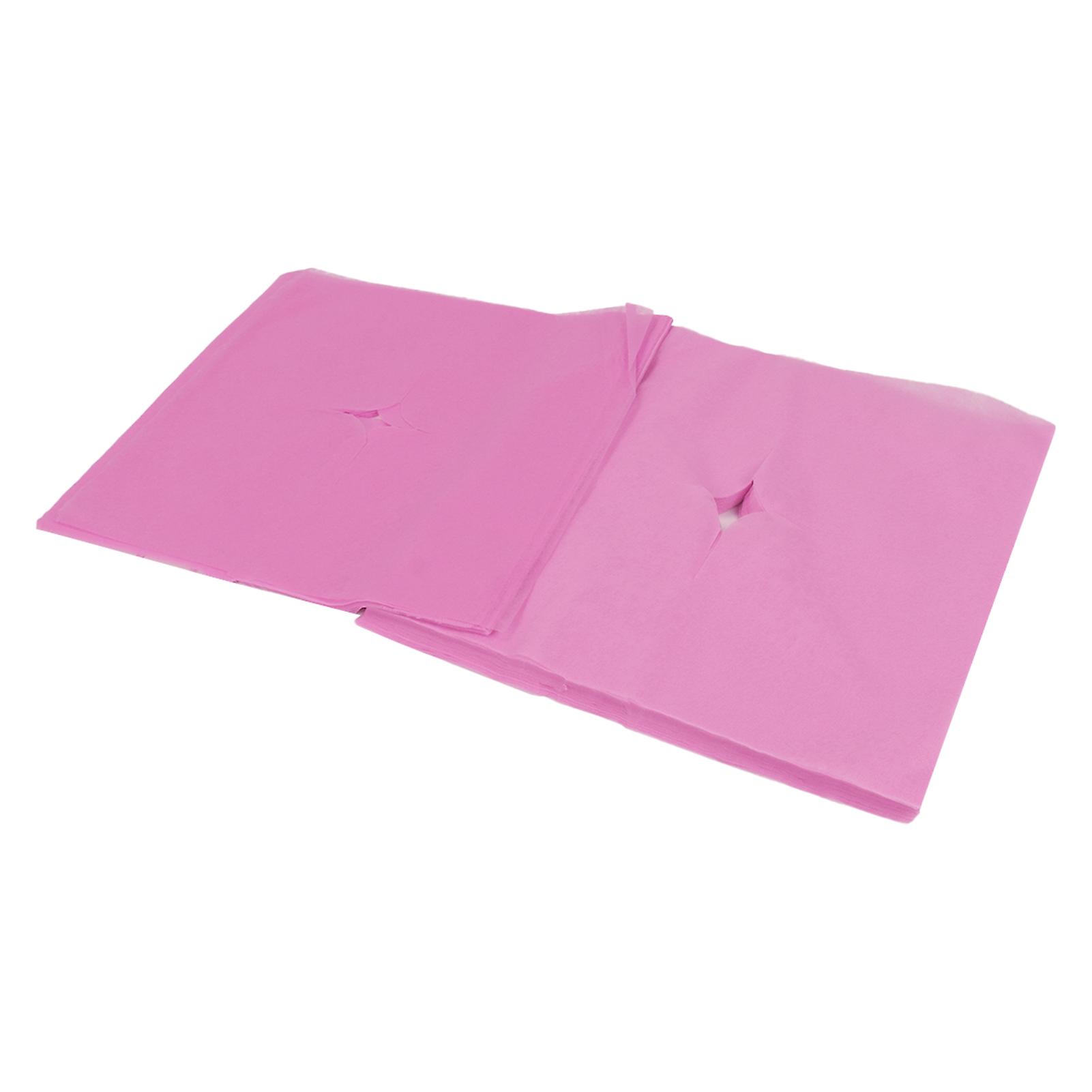 100pcs Face Rest Cover Hole Design Good Water Absorption Breathable Disposable Headrest Cover For Beauty Salonspink