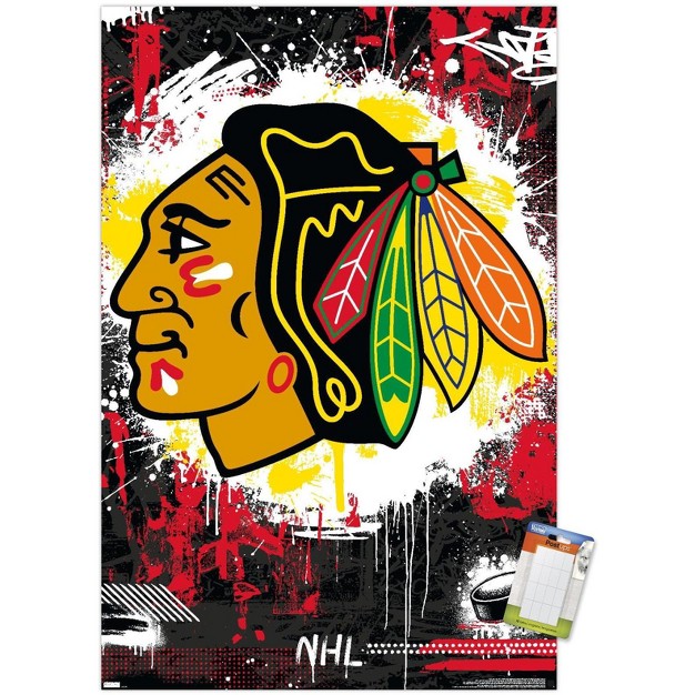 Trends International Nhl Chicago Blackhawks Maximalist Logo 23 Unframed Wall Poster Prints