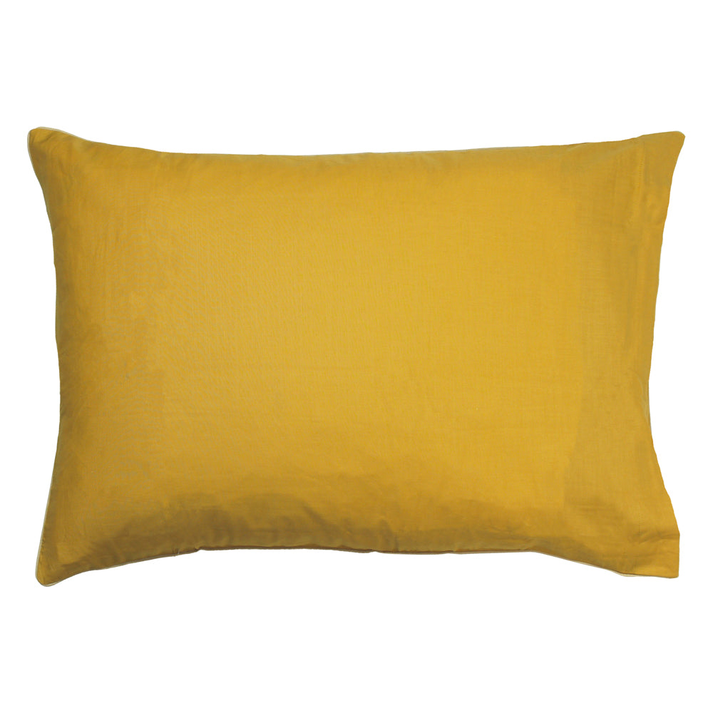 AnastaciaYellowBotanicalPillowcaseOchreLinenHouse