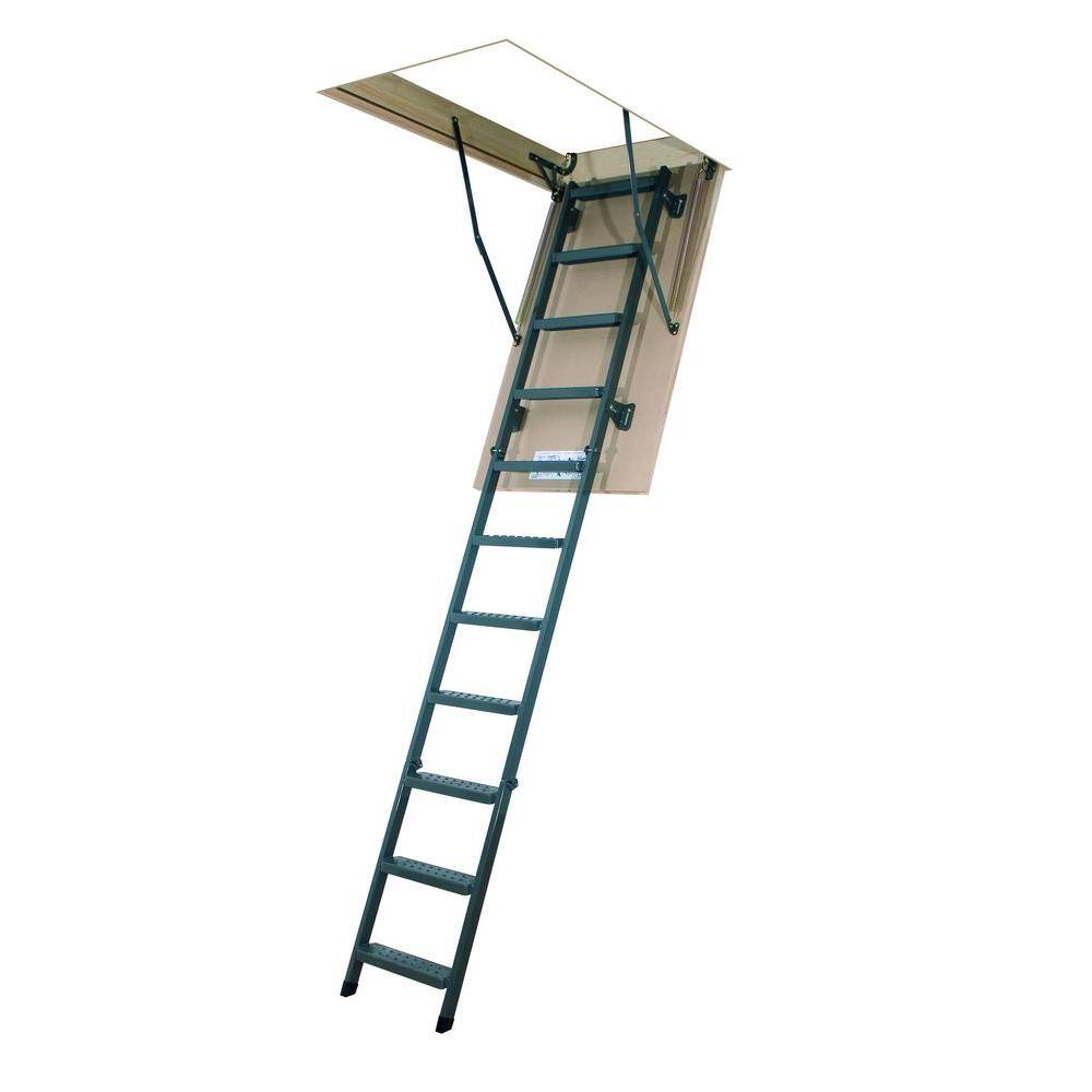 Fakro LMS 10 ft. 1 in. 22-12 in. x 54 in. Insulated Steel Attic Ladder with 350 lb. Load Capacity Type IA Duty Rating 66867