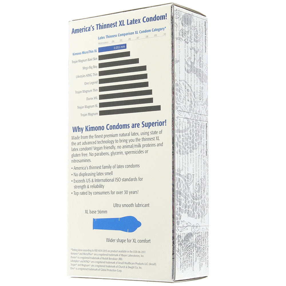 Kimono MircoThin XL Condoms in 12 Pack