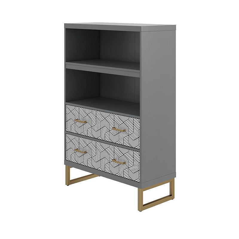 CosmoLiving Scarlett Geometric 2-Shelf Bookcase