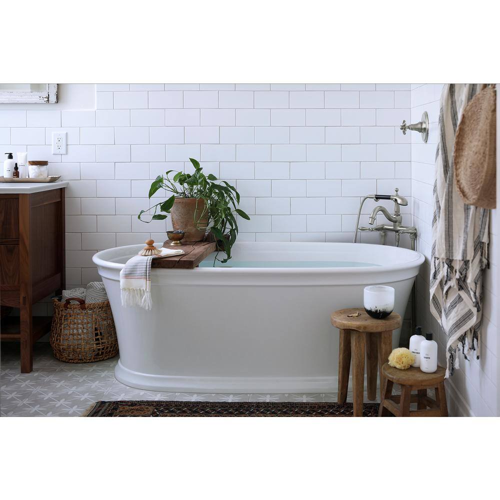 KOHLER Stargaze 60 in. x 30 in. Soaking Bathtub with Center Drain in White K-24011-0