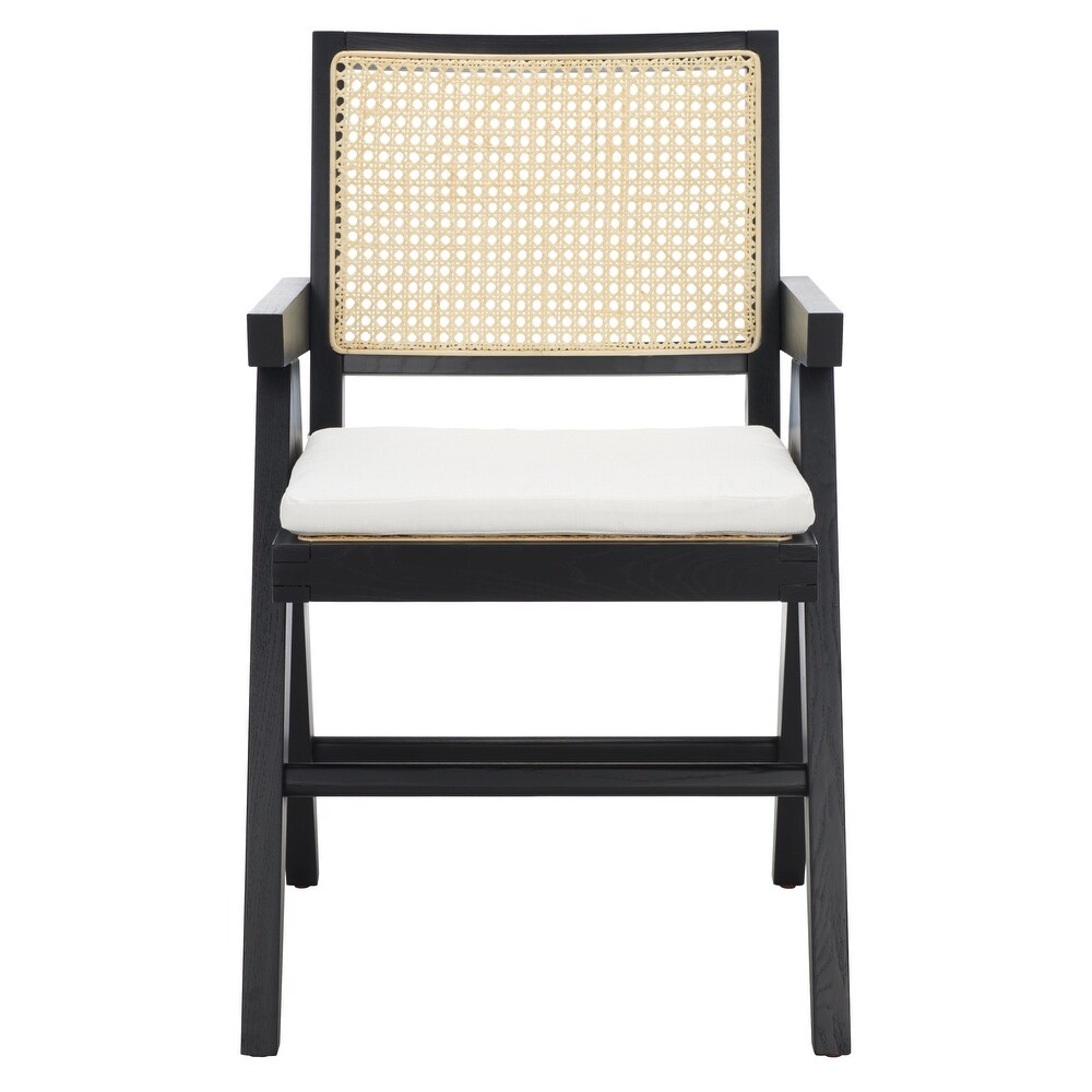 SAFAVIEH Couture Colette Rattan Arm Chair   21 in. W x 23 in. D x 34 in. H