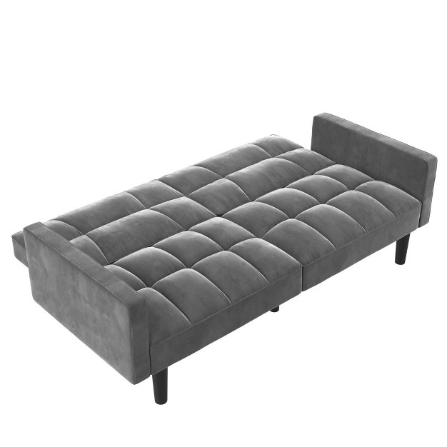 Holly Convertible Sofa Sleeper Futon With Arms Gray Room amp Joy