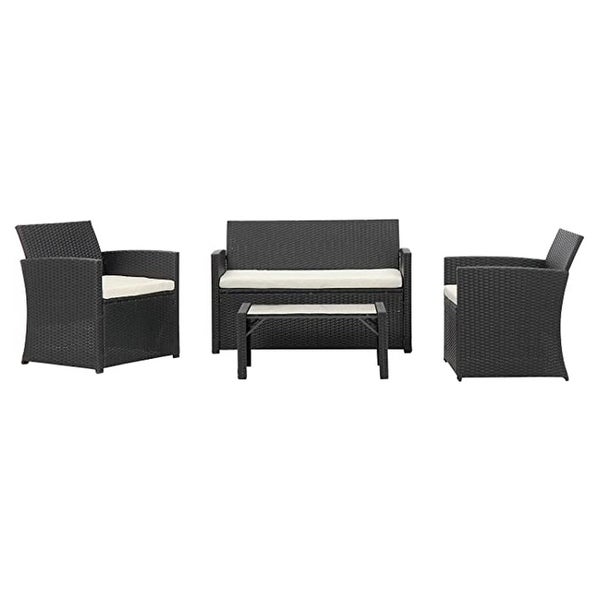 Zenova Outdoor 4-piece Wicker Sofa Furniture Set - Overstock - 35725167