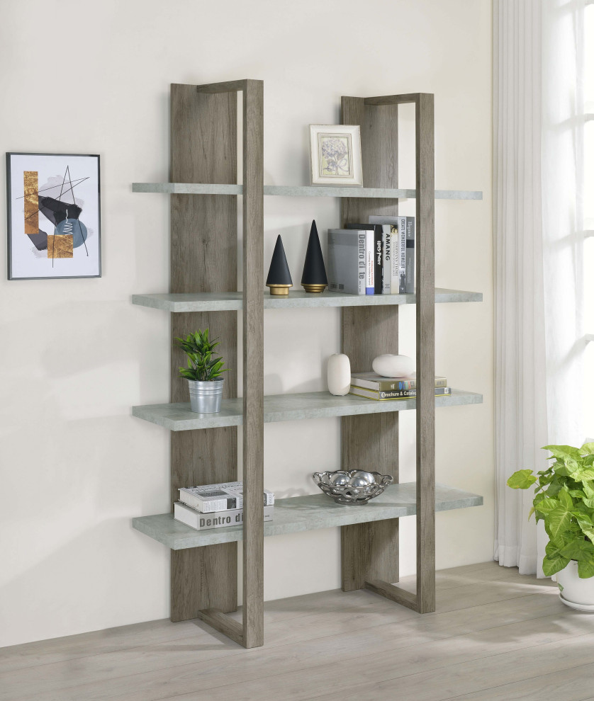 Danbrook Bookcase With 4 Full length Shelves Bookcase Grey   Modern   Bookcases   by Modon  Houzz