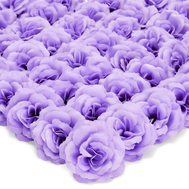 Juvale 50 Pack Light Purple Artificial Flowers For Decoration 3 Inch Stemless Silk Cloth Roses For Wall Decor Wedding Receptions Spring Decor