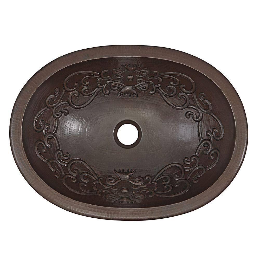 SINKOLOGY Schrodinger 18 Gauge 19 in. Copper Dual Flex Bath Sink in Aged Copper with Scroll SB202-19SC