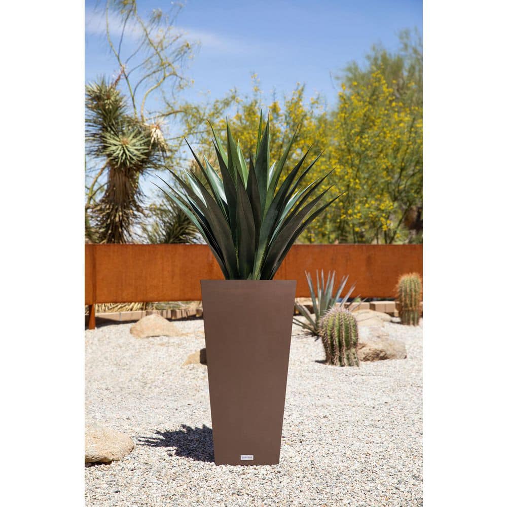 Veradek Midland 30 in. Espresso Plastic Tall Square Planter MV32E