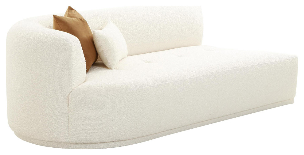 Fickle Cream Boucle Modular Left Arm Facing Loveseat   Transitional   Loveseats   by Homesquare  Houzz