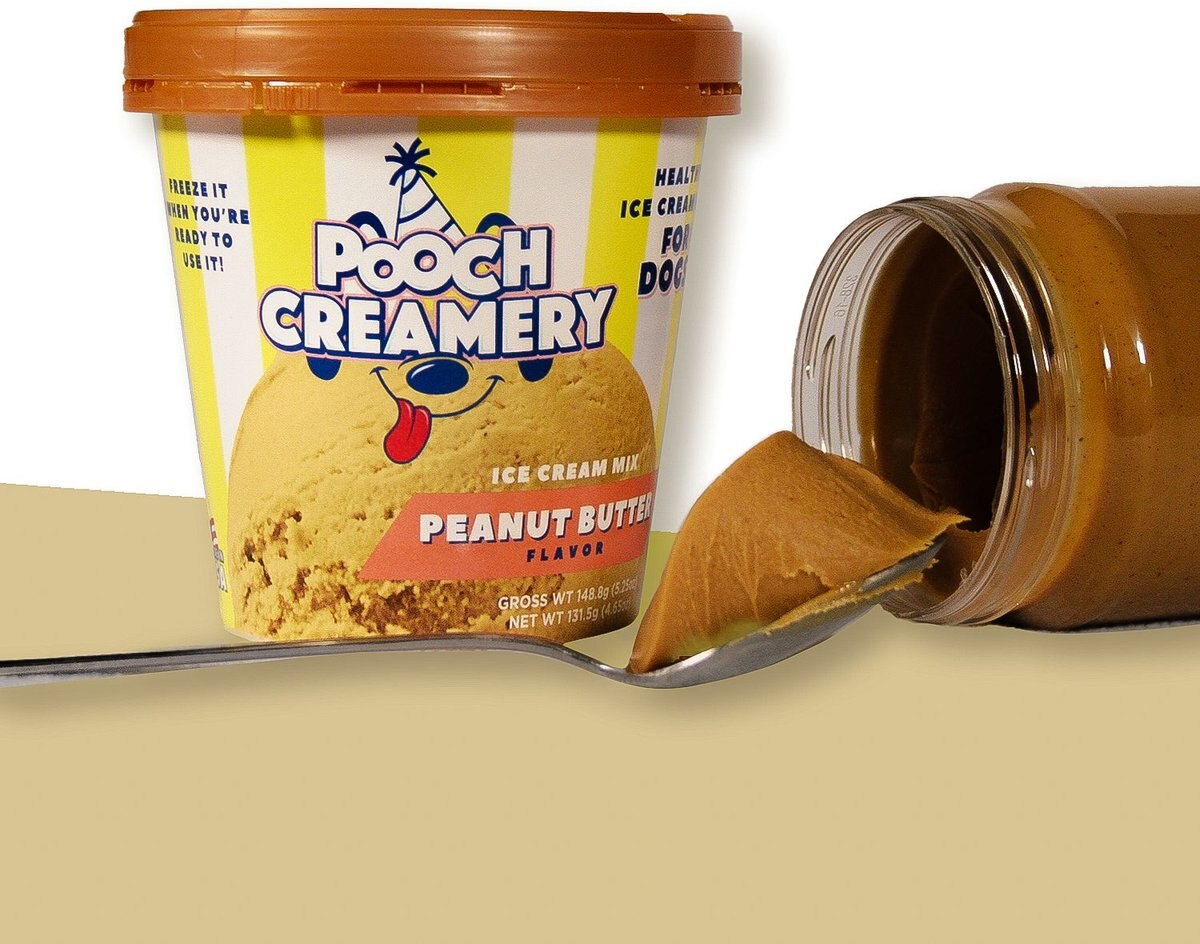 Pooch Creamery Peanut Butter Flavor Ice Cream Mix Dog Treat， 5.25-oz cup