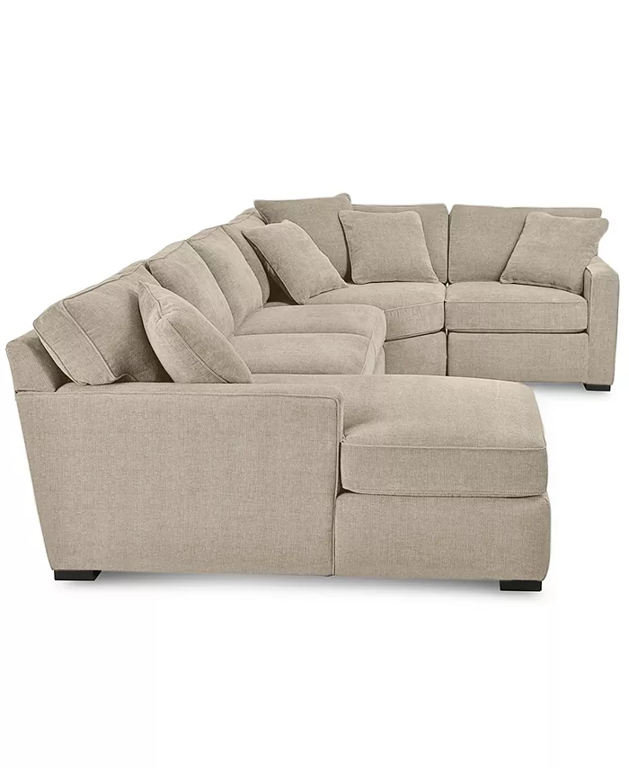 Furniture Radley 4-Pc. Fabric Chaise Sectional Sofa with Wedge Piece