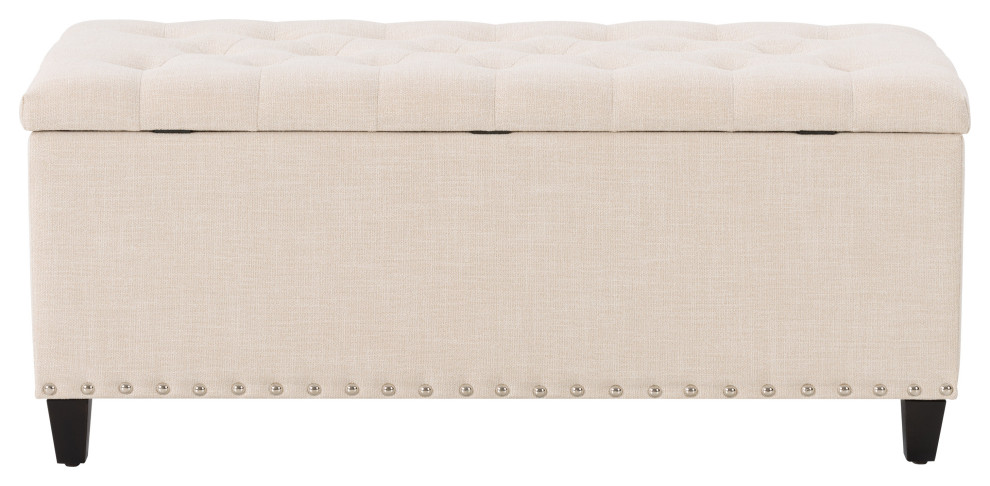 CorLiving Boston Tufted Fabric Storage Ottoman   Transitional   Footstools And Ottomans   by CorLiving Distribution LLC  Houzz