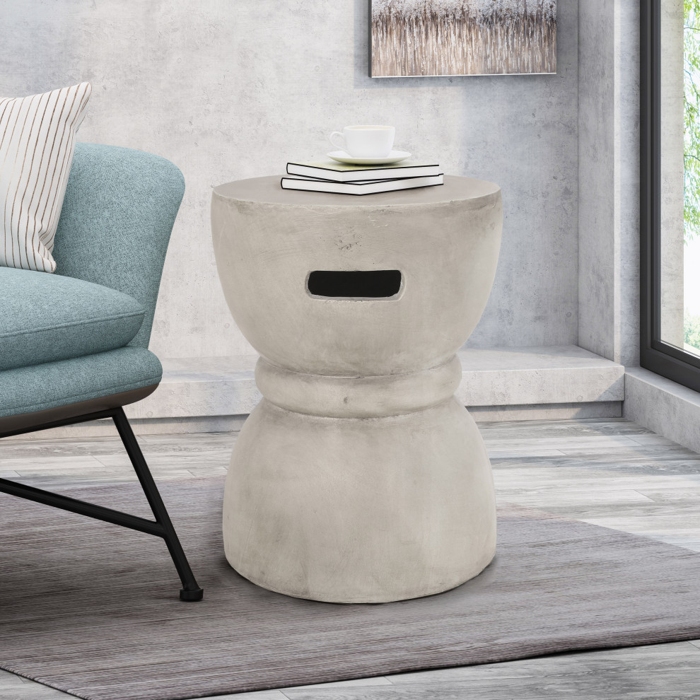 Gibson Indoor Lightweight Concrete Accent Side Table   Industrial   Side Tables And End Tables   by GDFStudio  Houzz