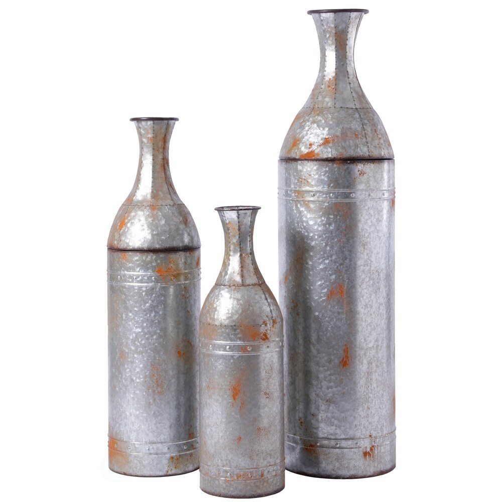 The Gray Barn Rustic Farmhouse Galvanized Metal Floor Vase Decoration