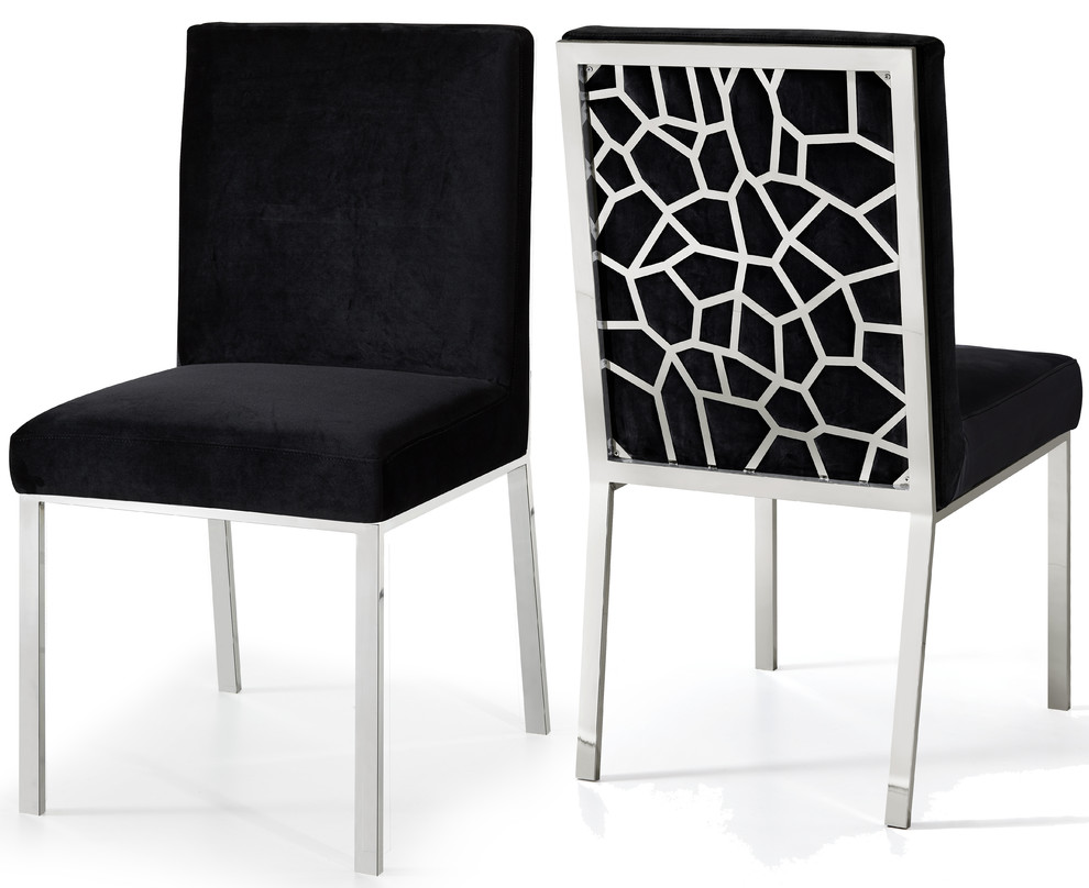 Opal Velvet Dining Chairs  Set of 2   Contemporary   Dining Chairs   by Meridian Furniture  Houzz